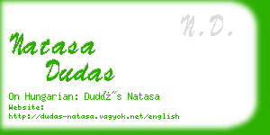 natasa dudas business card